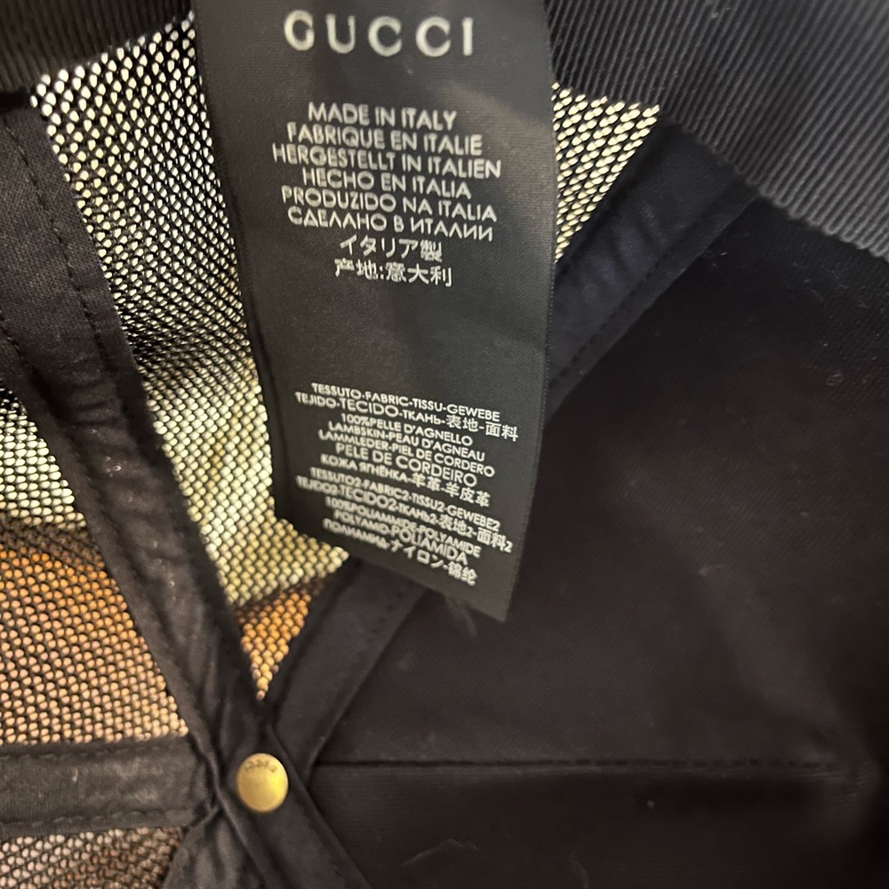 Authentic leather Gucci hat black and gold - Picture 3 of 4